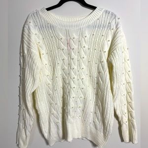 NWT Joe fresh white Pearl sweater size M